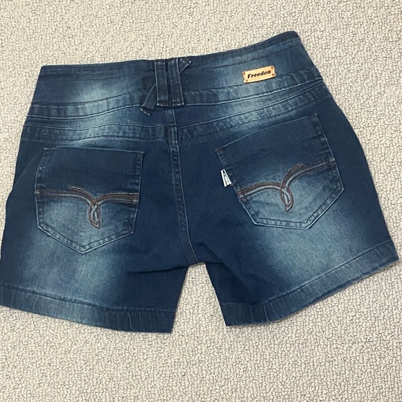 Studded Jean Shorts Size S/M - Picture 2 of 8